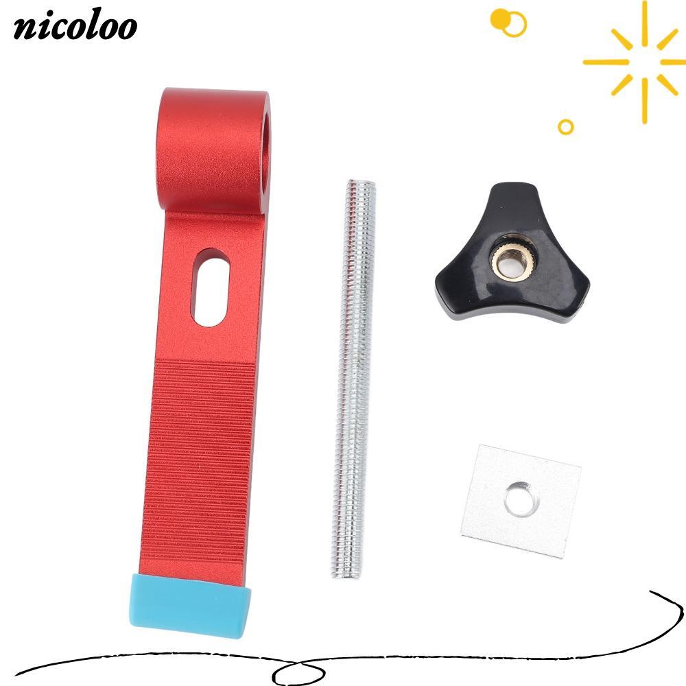 NICOLOO T Track Clamp, อลูมิเนียมอัลลอยด์สีแดง T Track Clamps Kit, อุปกรณ์เสริมปรับ T Track Hold Dow