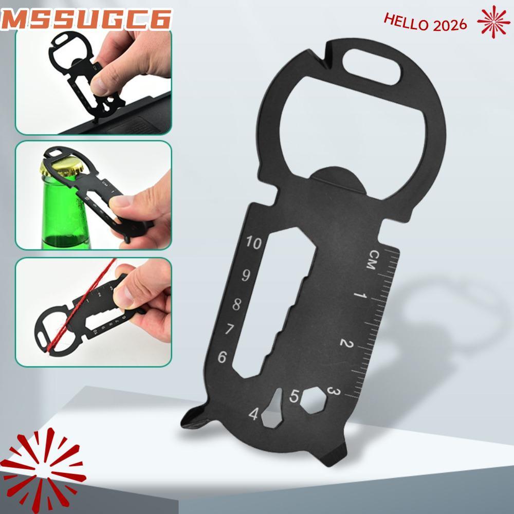 IMSSUG EDC Tools Card, มัลติฟังก์ชั่นสีดํา Gadgets กลางแจ้ง, แบบพกพาเงินสแตนเลสเบียร์เปิดกลางแจ้ง