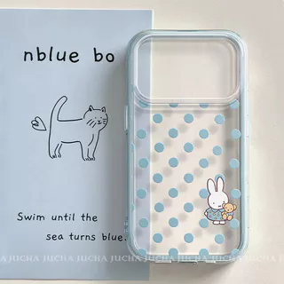 Polka Dot Miffy Rabbit เคสใส Samsung S22 S23 S24 S25 S26 Ultra FE เคสโทรศัพท์ S26ultra เคสป้องกัน A55 A56 เคสป้องกัน