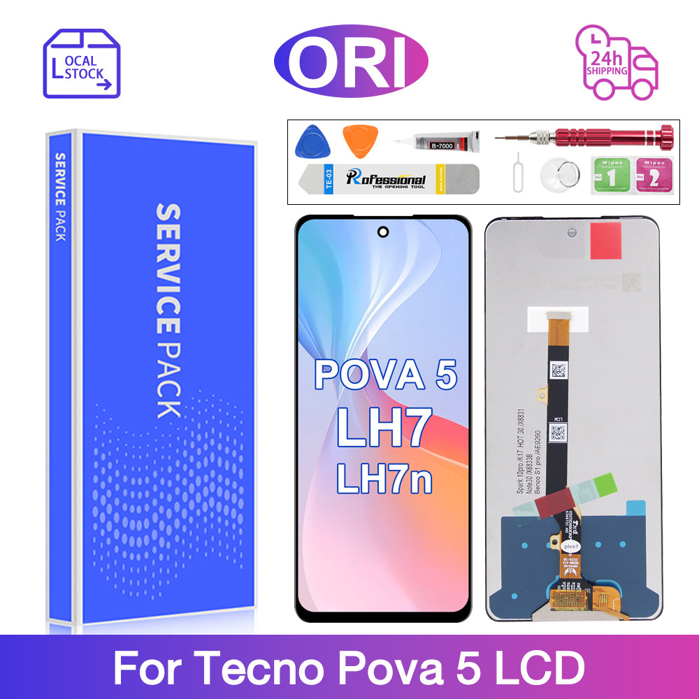 LCD พร้อมกรอบสําหรับ Tecno Pova 5/ Pova 5 Pro 5G/ Spark 10 Pro LCD หน้าจอสัมผัสการแก้ไข