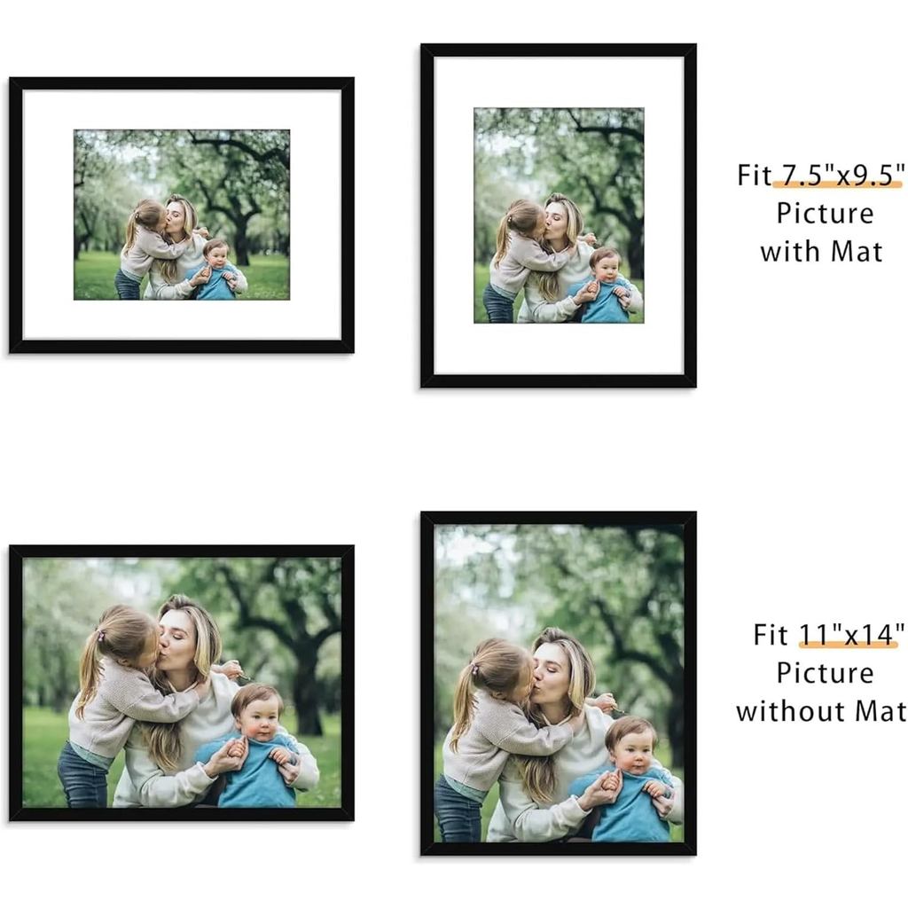 กรอบรูปไม้ 12 ชิ้น 11x14 นิ้วกรอบรูปแสดงภาพ 8x10 นิ้วพร้อมเบาะหรือ 11x14 นิ้วไม่มีแขวนผนังสไตล์