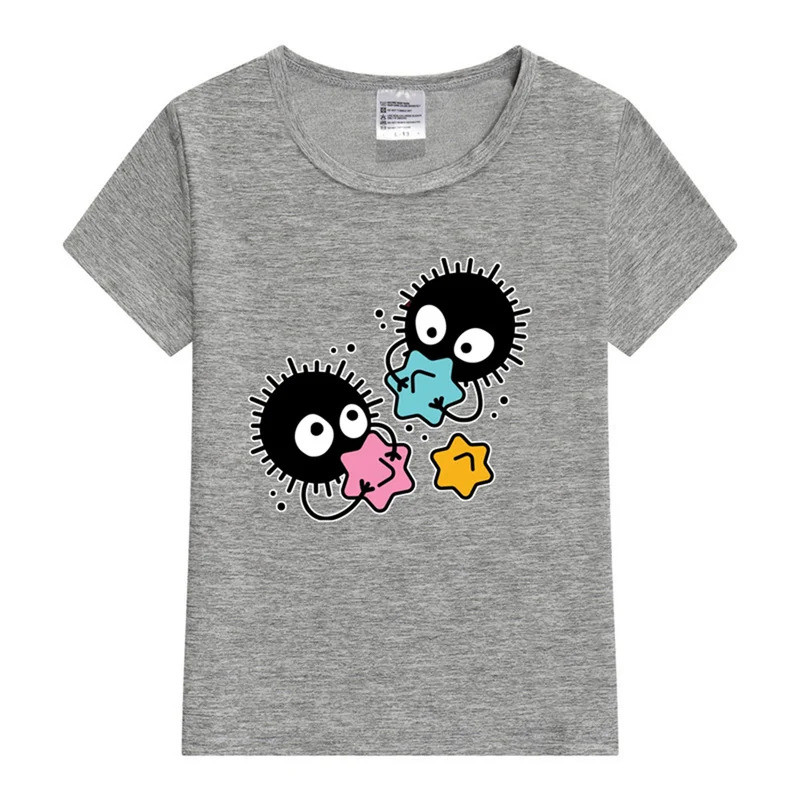 2026Soot studio ghibli เสื้อยืดเด็ก Kawaii เสื้อยืดเด็กฤดูร้อนแขนสั้น Tees การ์ตูนสัตว์ชายหญิง Kawai