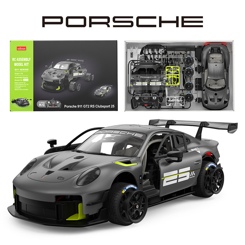 [คลังสินค้าพร้อม] Xinghui RASTAR Porsche 911 ประกอบบล็อกอาคาร RB19 จับของเล่นรีโมทคอนโทรลไฟฟ้าออฟไลน