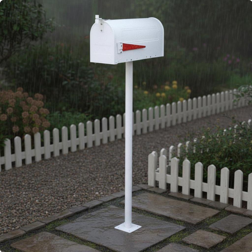 [qwnjto] Classic Curved Mail Box Locking Heavy Duty Outdoor Postbox พร้อมธงแจ้งเตือนสําหรับ Home Mai