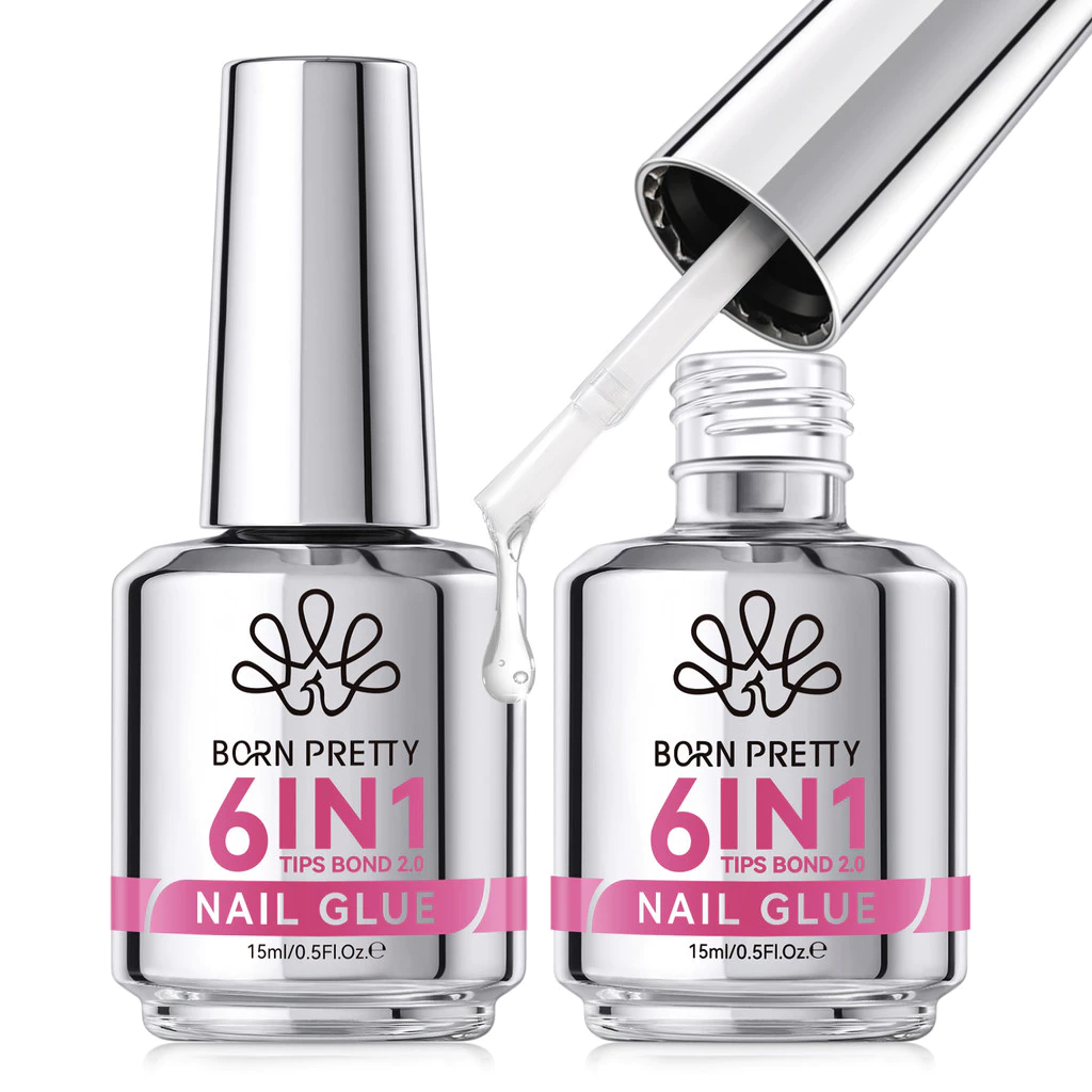 BORN PRETTY 6 In 1 รุ่นอัพเกรดใหม่เล็บกาวกดบนเล็บ Transfer ฟอยล์เจล BloomS Gel Extension Base Top Coat Function Gel 15ml