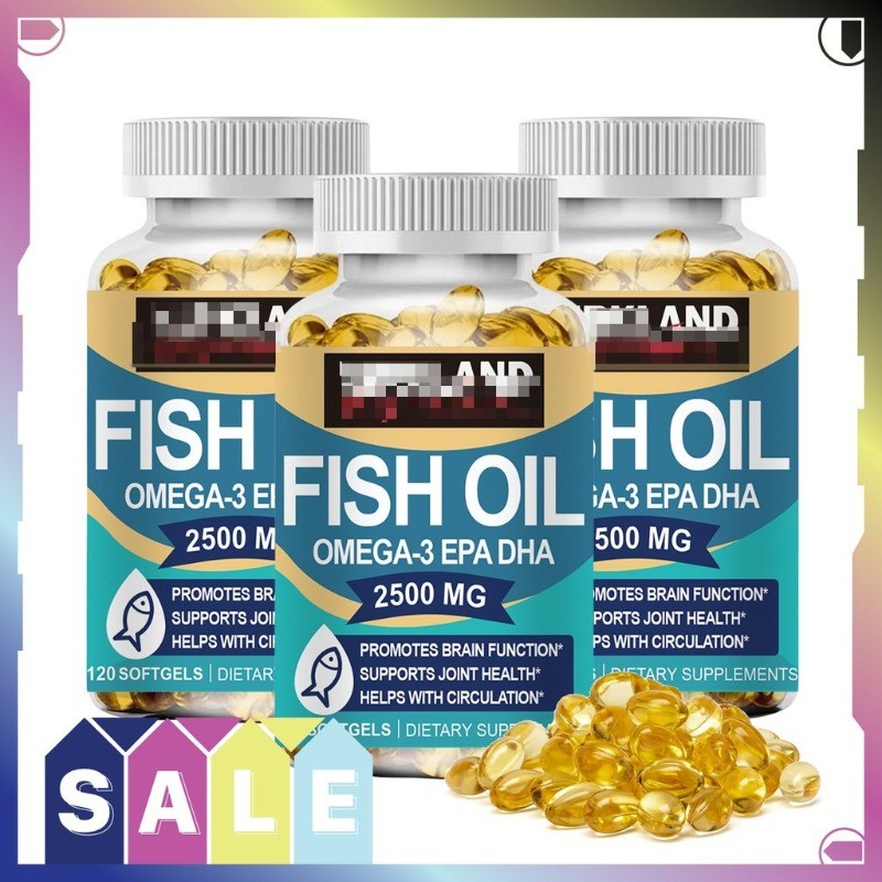 Fish Oil 2500mg เข้มข้นถึง 3 เท่าด้วย DHA และ EPA เพื่อสนับสนุนสุขภาพหัวใจและสมอง