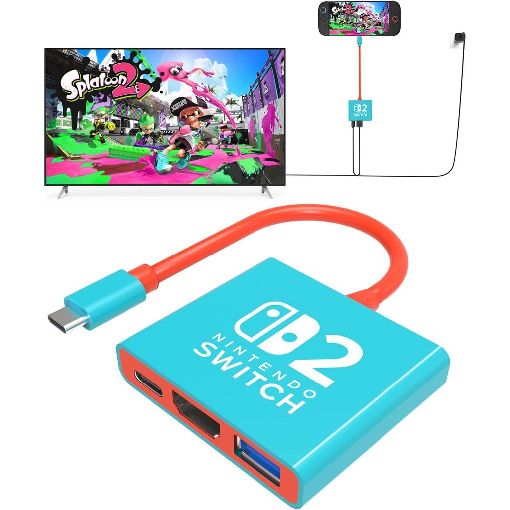 Switch 2 Dock,สถานีเชื่อมต่อที่ได้รับการอัพเกรดสําหรับNintendo Switch,แบบพกพาTravel/TV Dock Adapter,