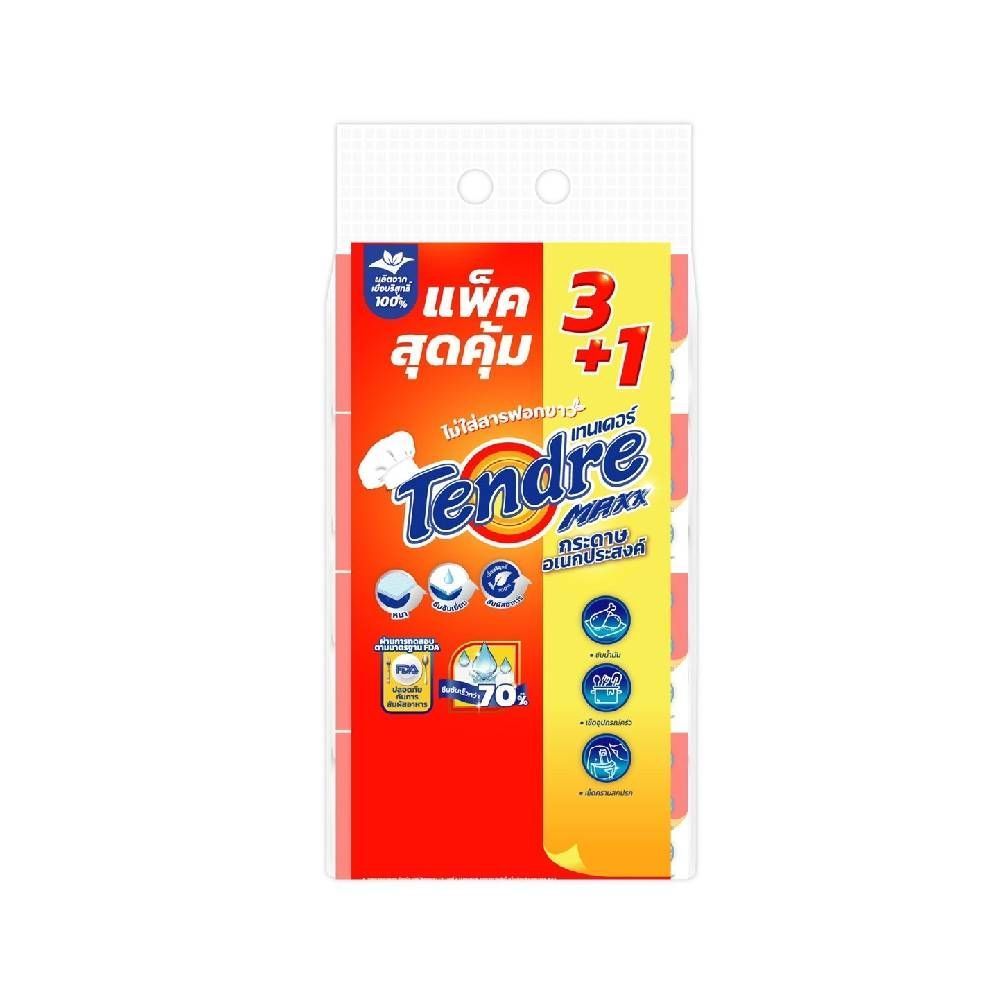 [สินค้าส่งด่วน]  เทนเดอร์กระดาษอเนกประสงค์ 94 แผ่น แพ็ก 3+1 TENDRE INTERFOLD KITCHEN TOWEL 94S X3+1