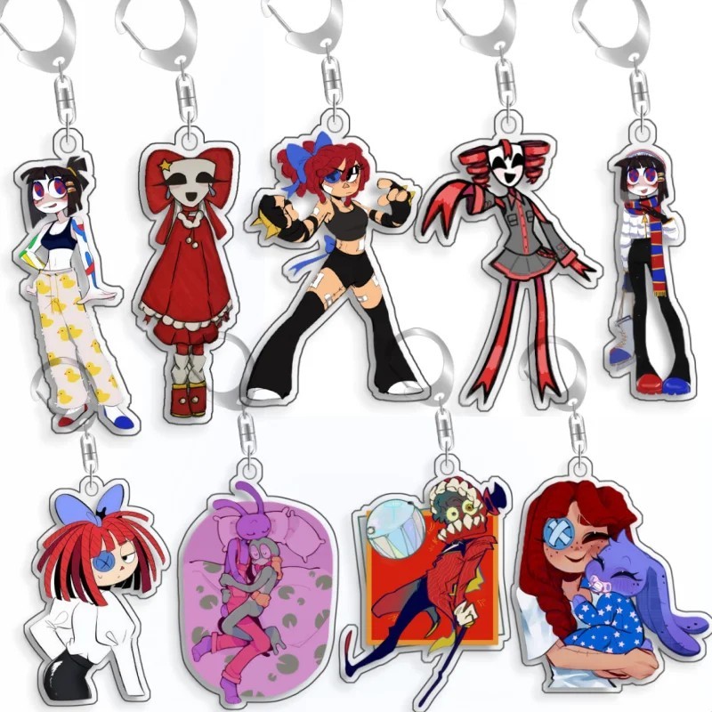 The Amazing Digital Circus Mica พวงกุญแจอะคริลิคพร้อม Pomni Jax Rata Caine Digital Circus Backpack 5