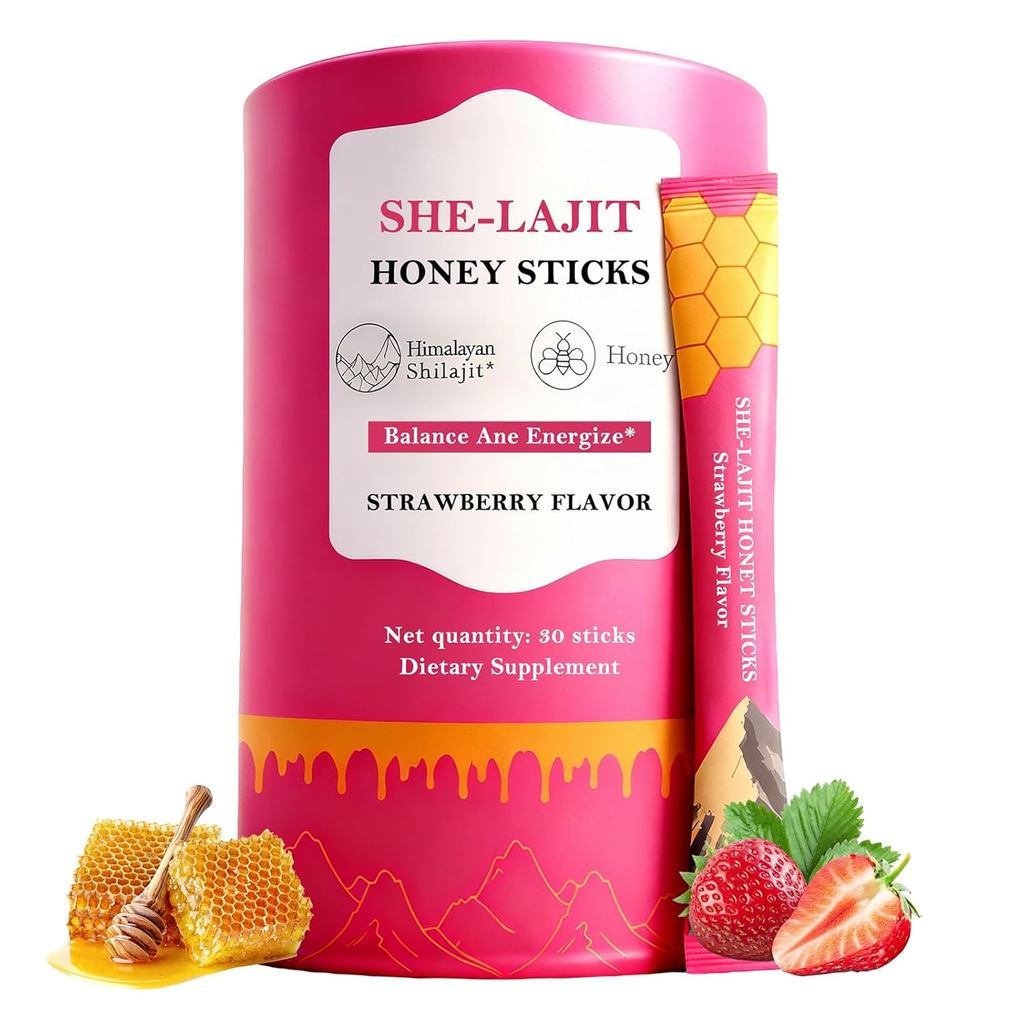 ShilajitHoneySticksforWomen,StrawberryFlavator,withShatavari&Saffiron,Energy,HumBalance,Focus&Stamin