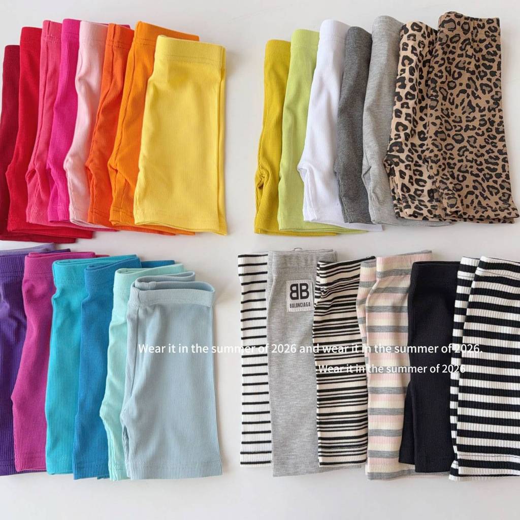 PRETTY BABY กางเกงเด็ก กางเกงเลคกิ้ง สามส่วน สีสันสดใส (2146)