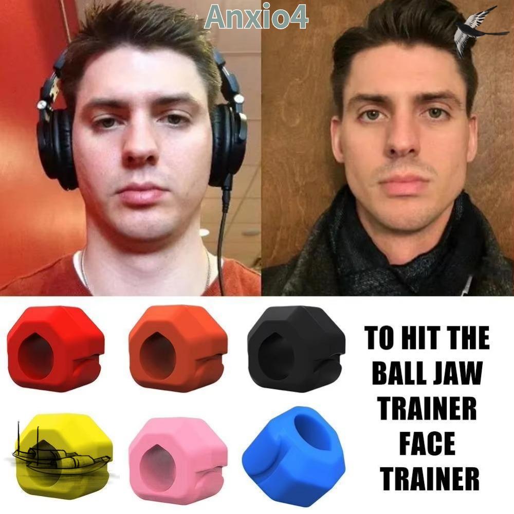 ANXIO4 Jawline Exerciser, Anti-stress BPA Free Jaw Trainer,ซิลิโคนExerciser Shaper Gumเม็ดนวดManและผ