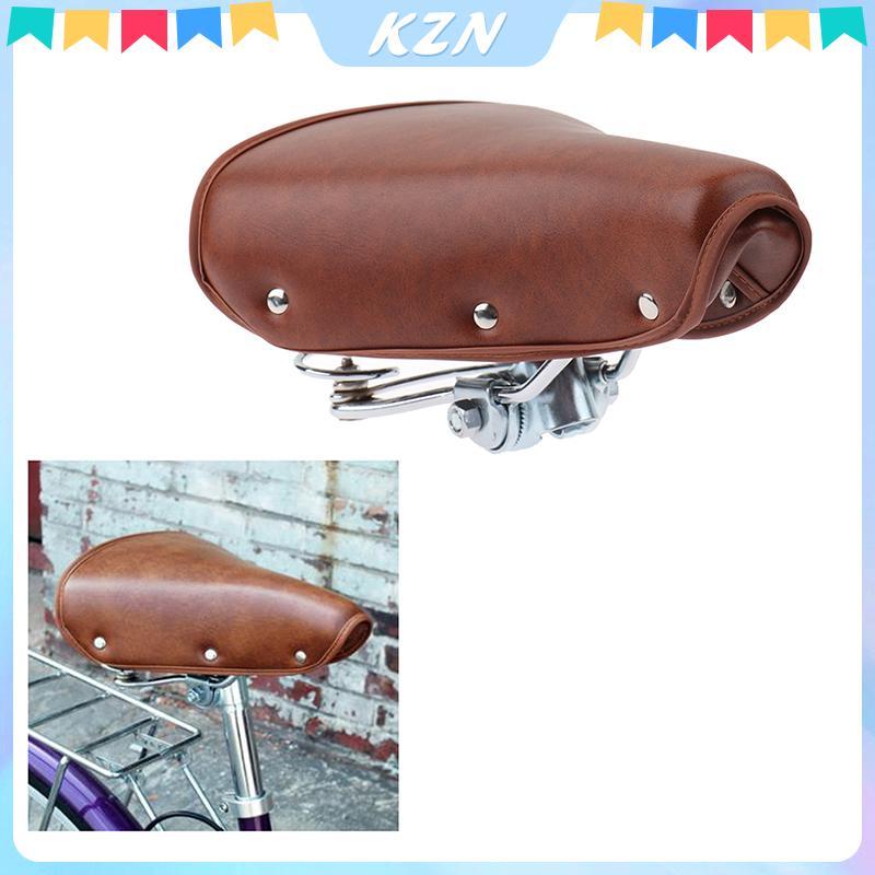 [kzn] Vintage Retro Bike Cycle PU Leather Saddle Seat Springfortable Seat [vn]