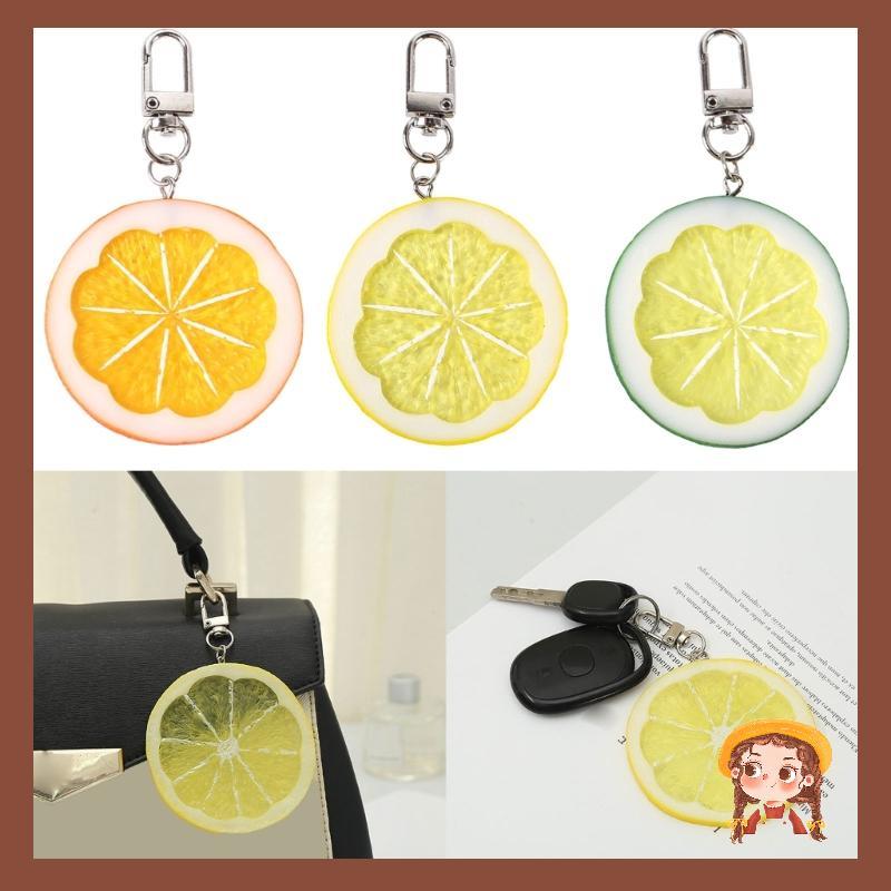 Li Lemon Key Charm เรซิ่นผลไม้รุ่น Key แหวนเครื่องประดับเครื่องประดับแฟชั่นผู้หญิง