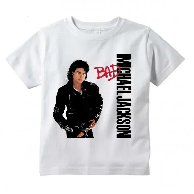 เสื้อยืดสกรีนลาย Michael Jackson ผ้าฝ้าย 100%, คอกลม, แขนสั้น ใส่ได้ทั้งชายและหญิง (ไซส์ S–5XL)02