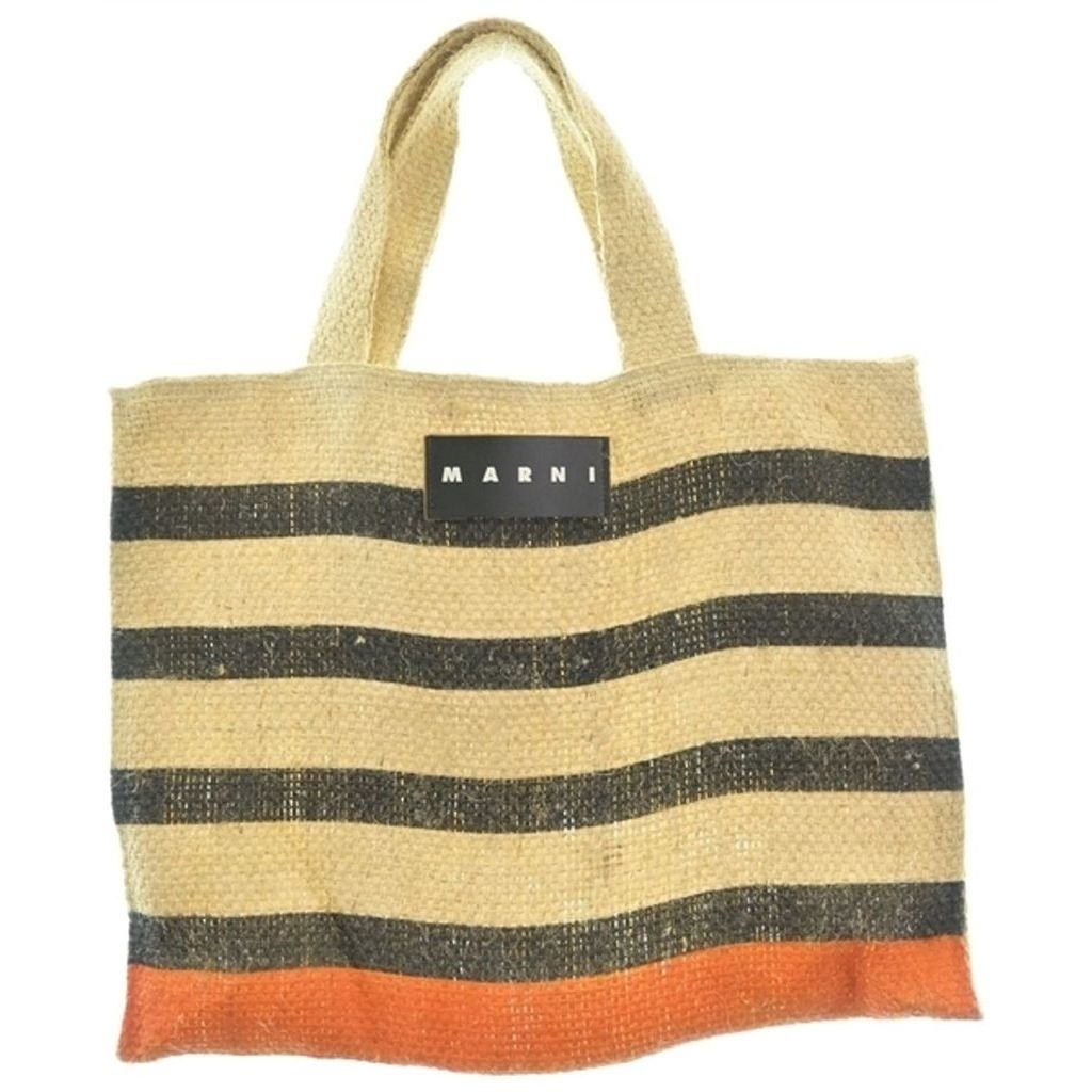 Marni Tote Bag Purse Orange Beige Black 2108424O0086 Used