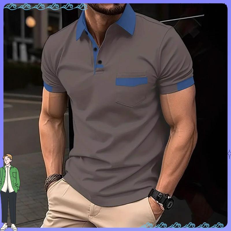EAGLADE เสื้อยืดโปโลผู้ชายคอปกสําหรับ Man O-3 ในแอปริคอท K11