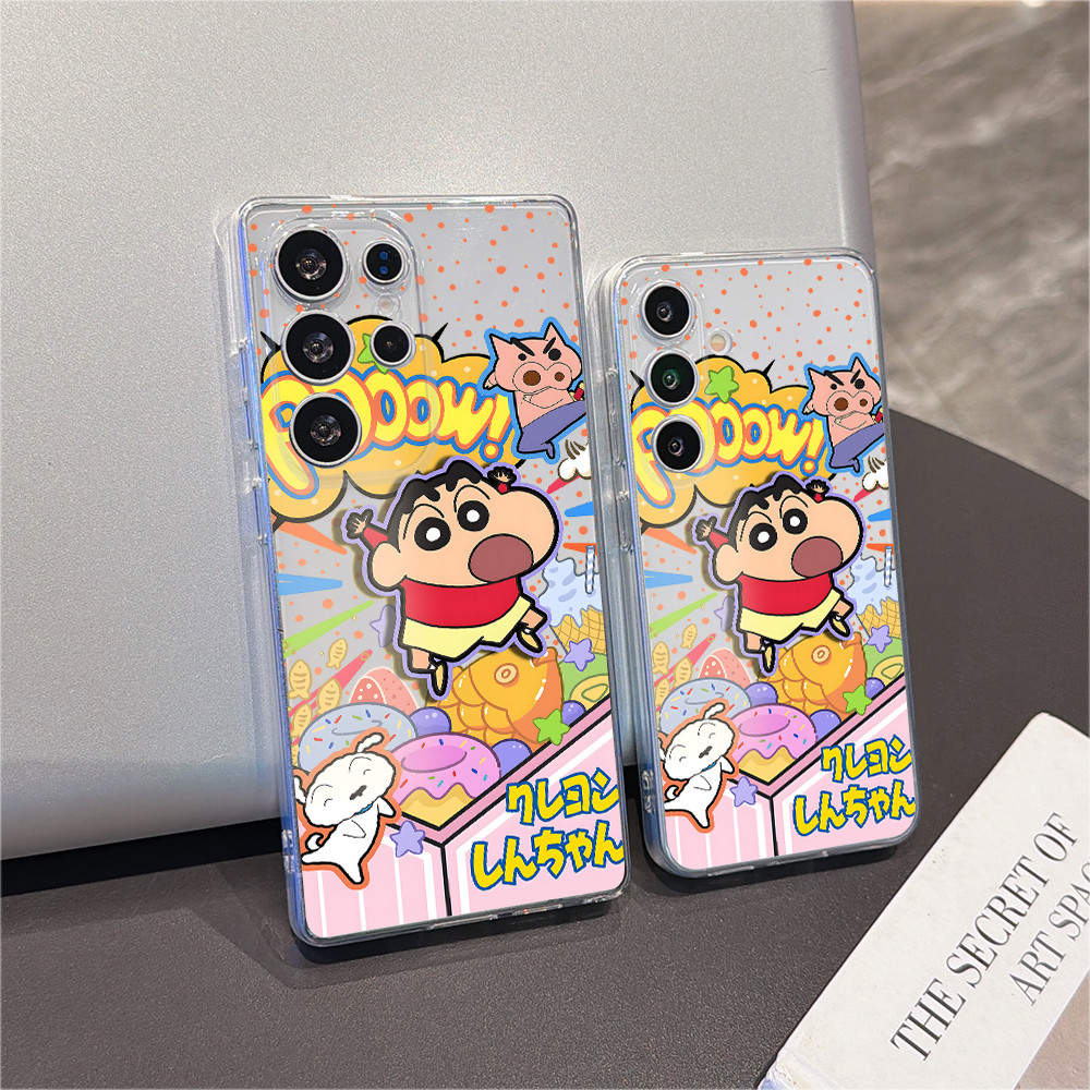 SAMSUNG Crayon Shin-Chanขนมขบเคี้ยวCarnivalสําหรับSamsung S25 S24 S23 S22 S21 S20 Ultra/Plus 25FE S2
