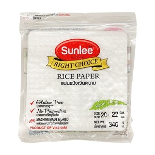 ซันลี แผ่นแป้งเวียดนามสี่เหลี่ยม 22ซม. Sunlee Square Rice Paper 22cm. 340g.