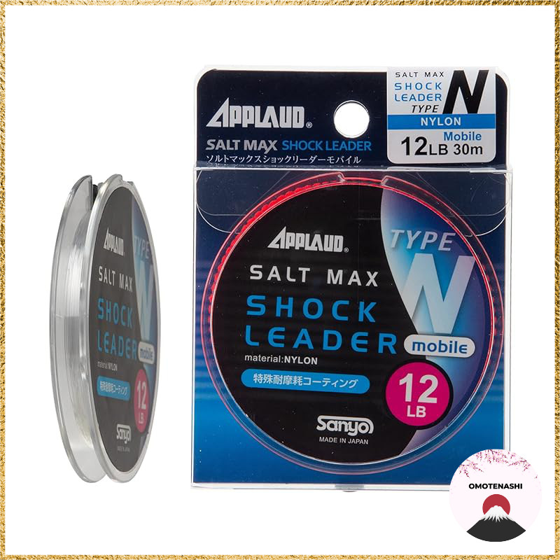 Sanyo Nylon Shock Leader Apload Saltmax Mobile Type N Nylon 30m Clear Fishing Line