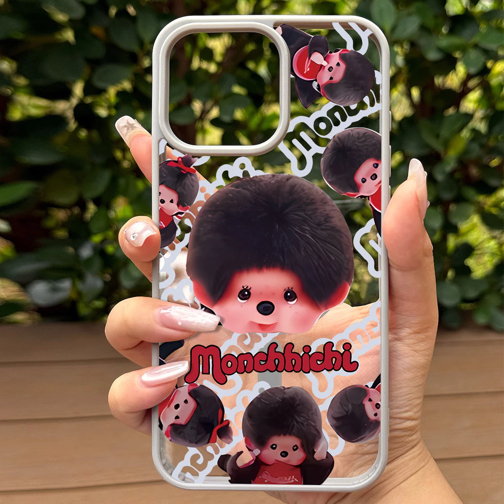 เคสโทรศัพท์ลายมอนชิชิสุดน่ารัก ใช้ได้กับ iPhone 13Pro/11/12ProMax/14/15/16Plus ดีไซน์แม่เหล็กคุณภาพสูงช่วยปกป้องเลนส์