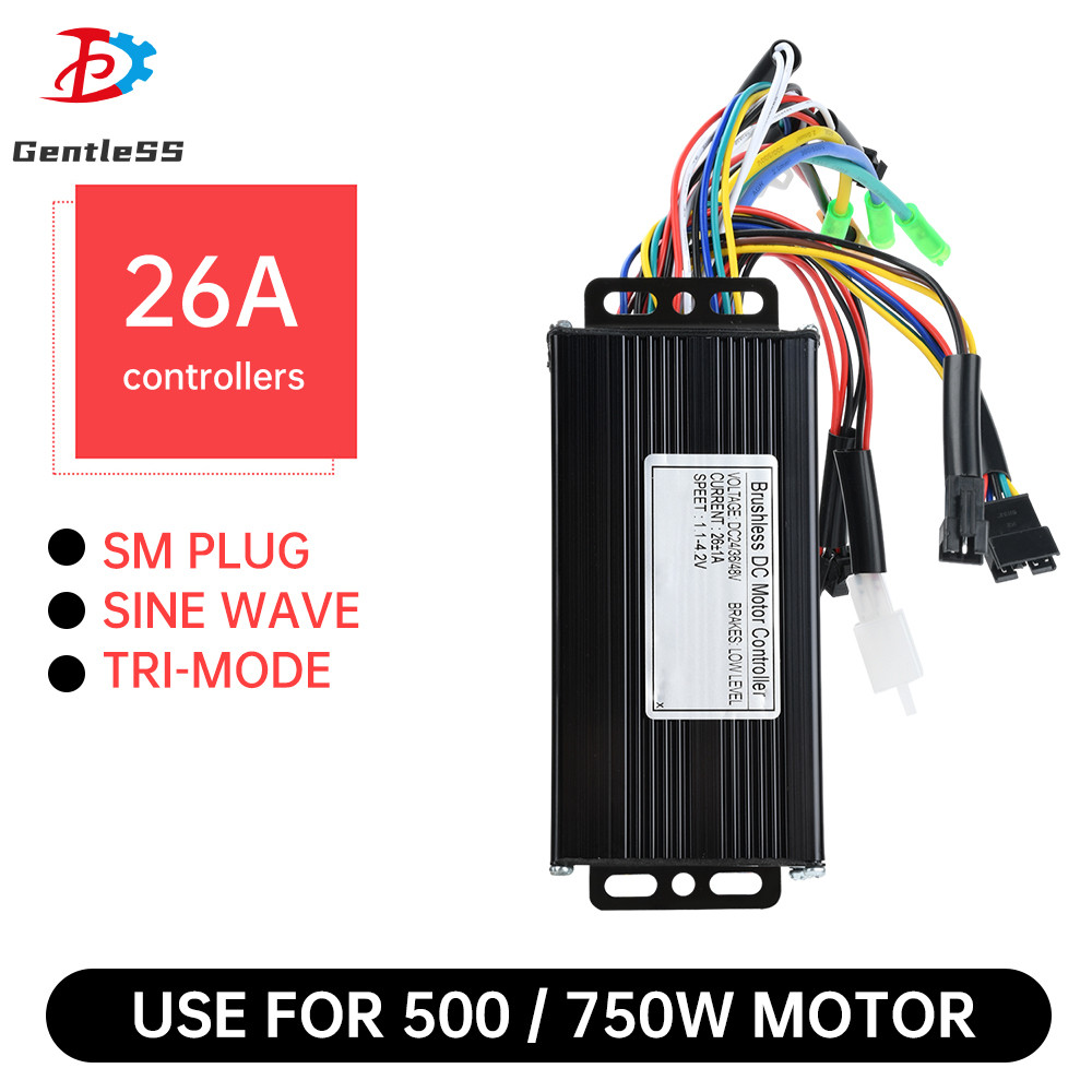 Controller กระแสตรง DC24V/36V/48V กำลังไฟ 26A 500/750W สำหรับรถจักรยานไฟฟ้าและรถสามล้อ