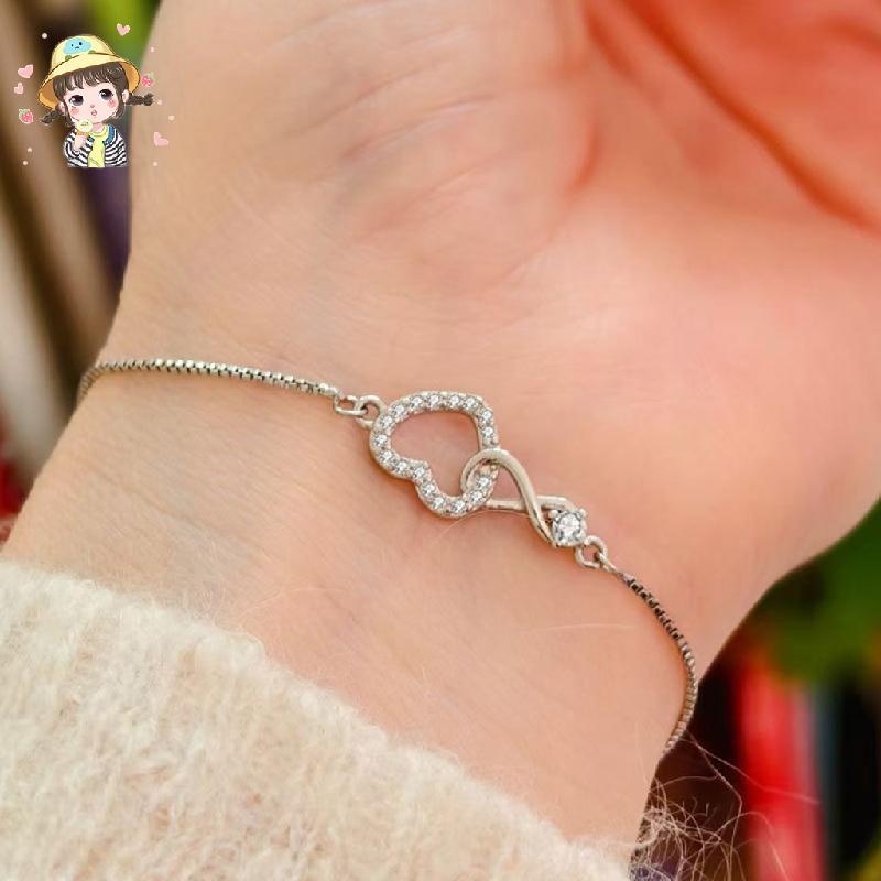 สร้อยข้อมือinfinity 8-shaped และหัวใจ charm สำหรับผู้หญิง | เครื่องประดับแฟชั่นหัวใจ delicate สำหรับ