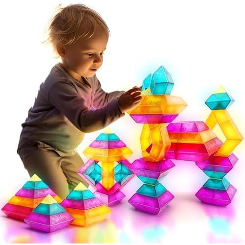 30-Piece Building Blocks Set for Kids - STEM Preschool Learning Activities Ages 3-6 Years Old, Light