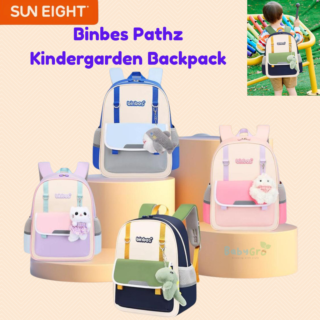 SUN EIGHT Binbes Pattz Kindergarden Kids School Backpack เหมาะสําหรับอายุ 4-6 ปี