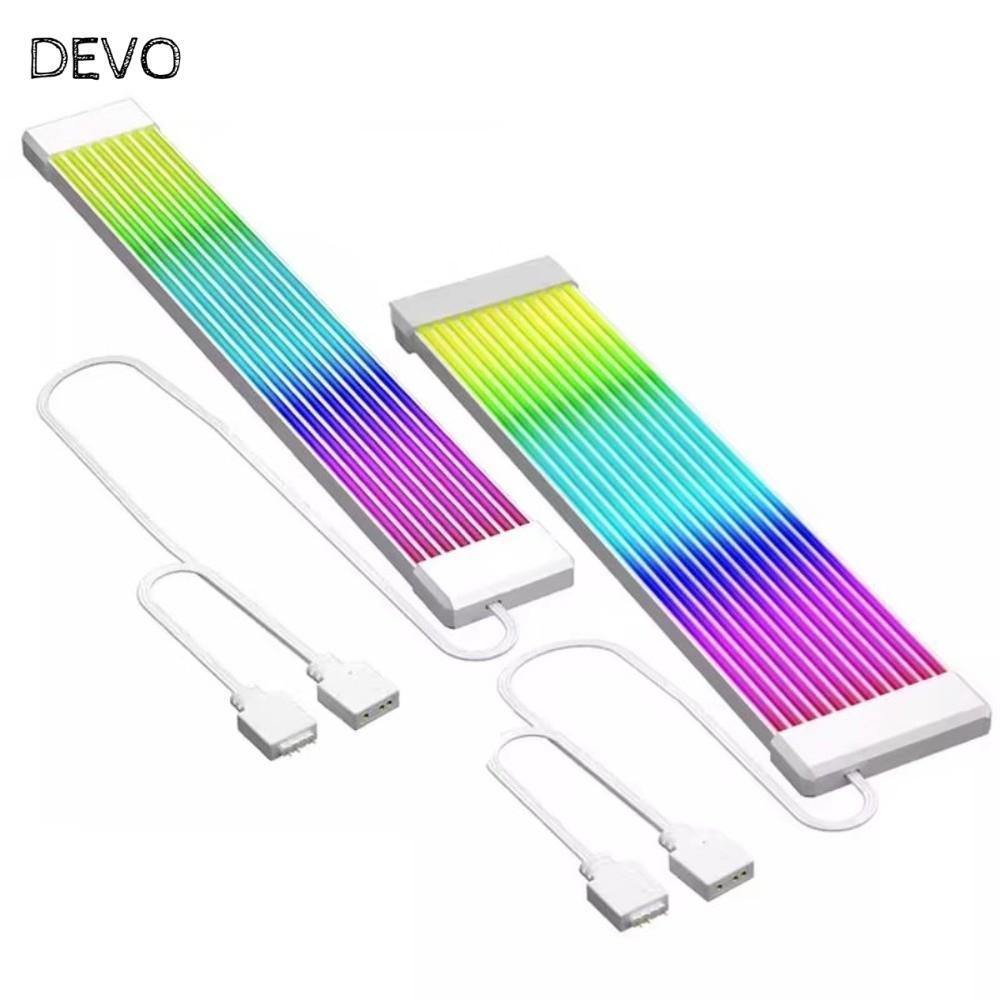 DEVO PC Light Strip, DIY 8PIN 24PIN LED Strip Light, ยืดหยุ่นสายต่อ ARGB Light Bar