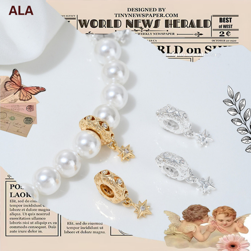 ALA เครื่องประดับ DIY 14K Gold ฝังเพทาย Devils Eye Spacer ลูกปัดชี้ Star จี้ทําด้วยมือ diy String สร้อยข้อมือมุกวัสดุอุปกรณ์เสริม[สร้อยข้อมือ หัวเข็มขัดเชื่อมต่อ สร้อยคอ กําไลข้อมือ จี้สร้อยคอ]