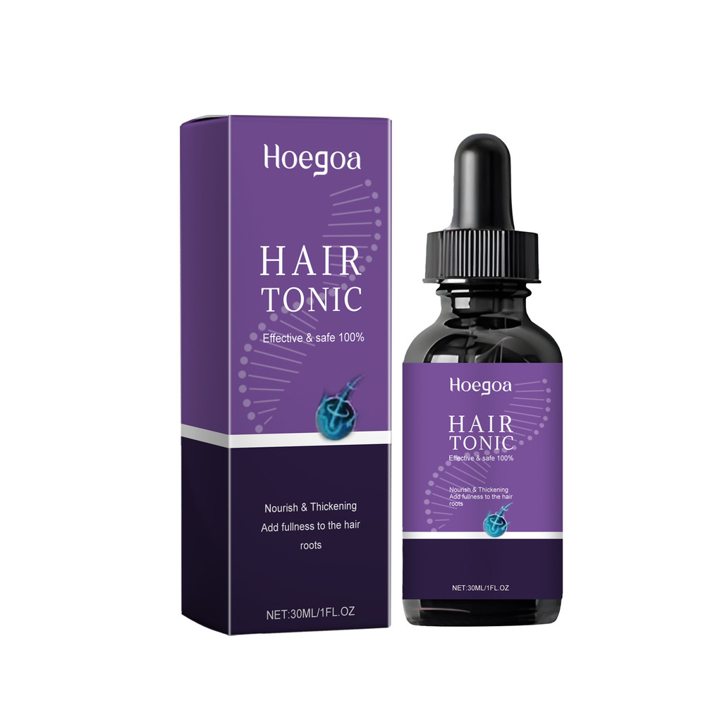 Hoggoa Hair Tonic 30ml Scalp Nourishing Serum สําหรับ Fuller & Thickening Hair Daily Care