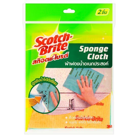 สก็อตช์ไบรต์ผ้าฟองน้ำแพ็ค2ชิ้น SCOTCH BRITE SPONGE