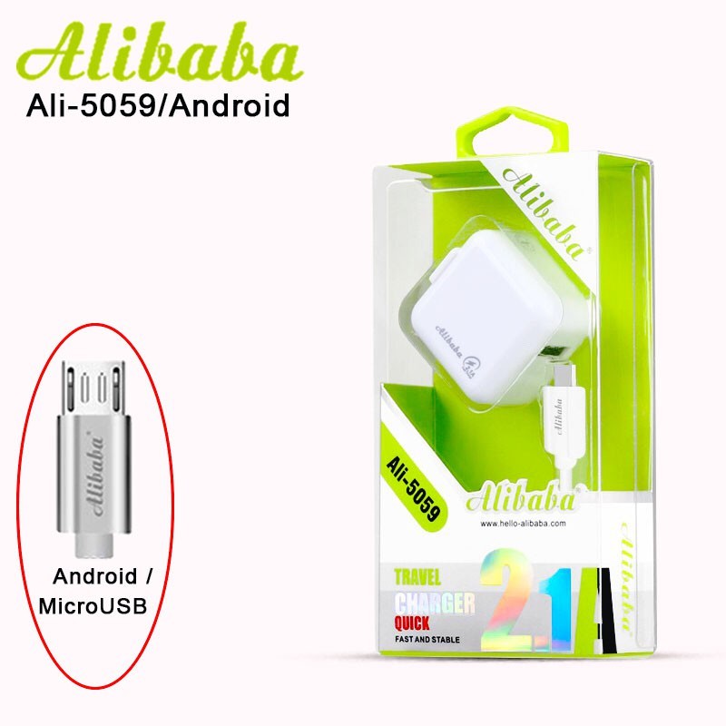 Alibaba Ali-5059 2.1A Output Quick Charger / Travel Charger ( Android,IOS,TypeC )