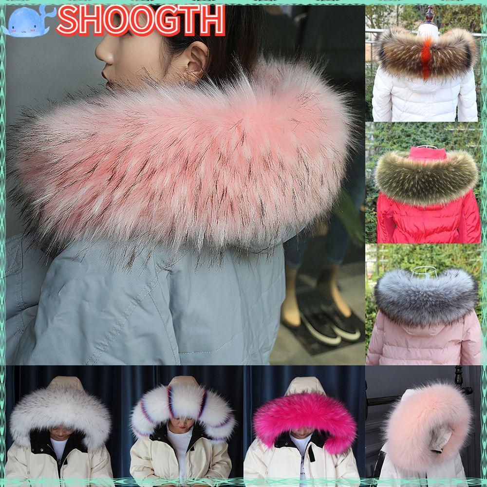 SHOOGTH Lady Fur Collar Shawl Wrap ที่ถอดออกได้คออุ่น Coat Fur Collar