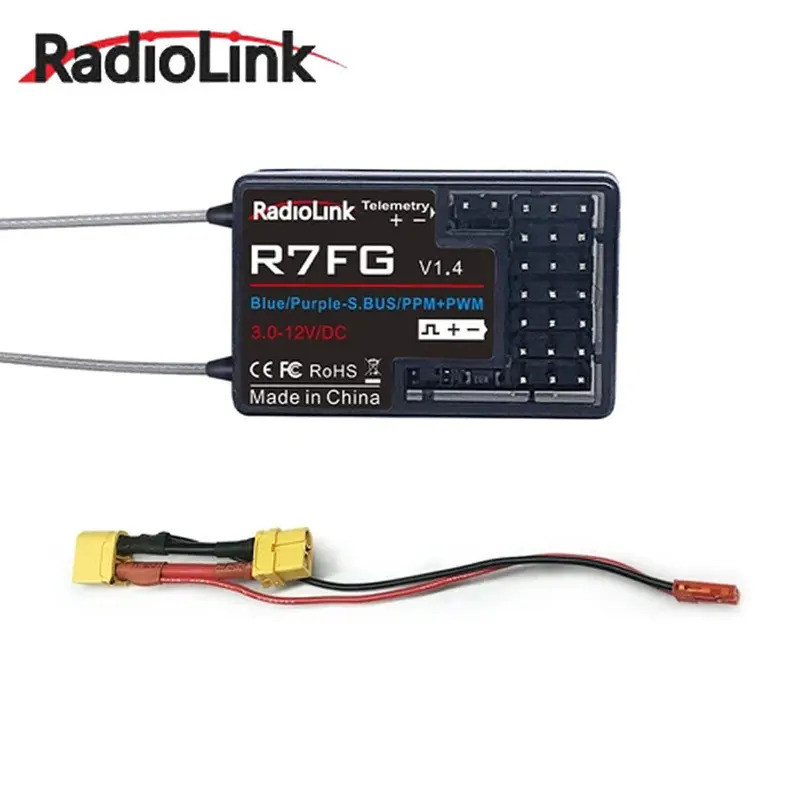 HB RadioLink R7FG 2.4GHz 7CH Dual Antenna Reciever แรงดันไฟฟ้าแบบบูรณาการ Gyro รุ่นสําหรับ Radiolink