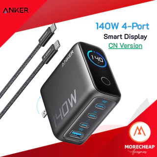 🔥ถูก/แท้🔥Anker 140W Fast Charger 4 Port ชาร์จไว PD Smart Display CN Version จอภาษาจีน