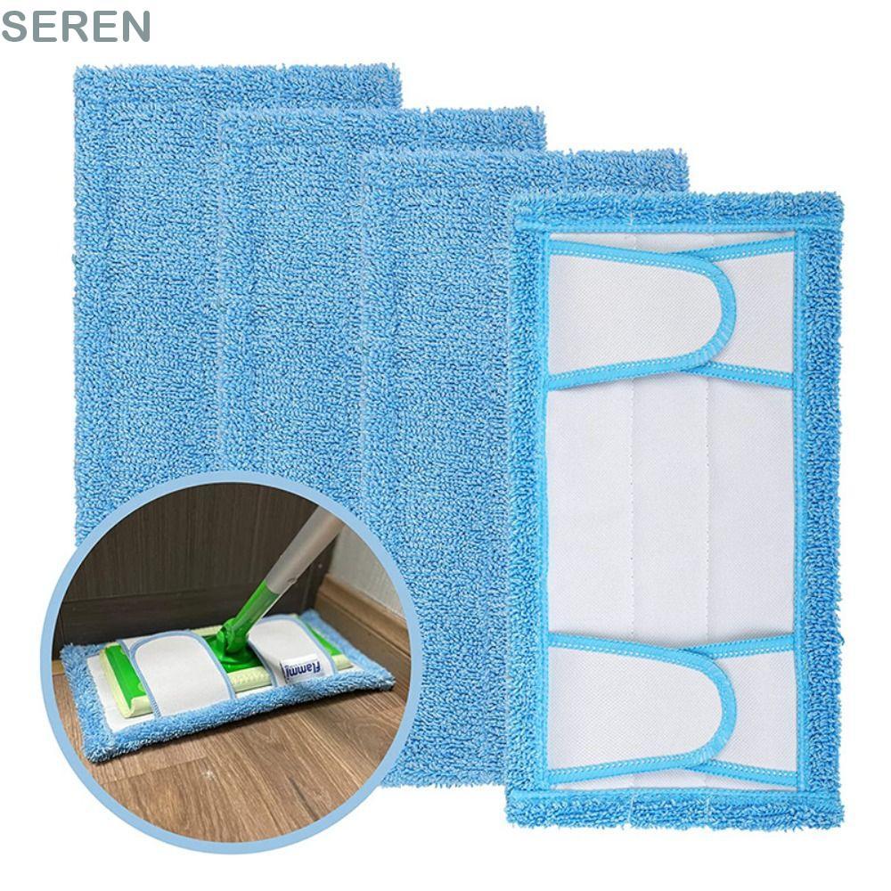 SEREN ผ้าม็อบถูพื้นแบบเปลี่ยนได้สําหรับกวาด Swiffer, แผ่นถูพื้นไมโครไฟเบอร์แบบใช้ซ้ําได้, ที่ถอดออกได้เปียก/แห้งใช้เครื่องมือทําความสะอาดแผ่นกําจัดสิ่งสกปรกบน