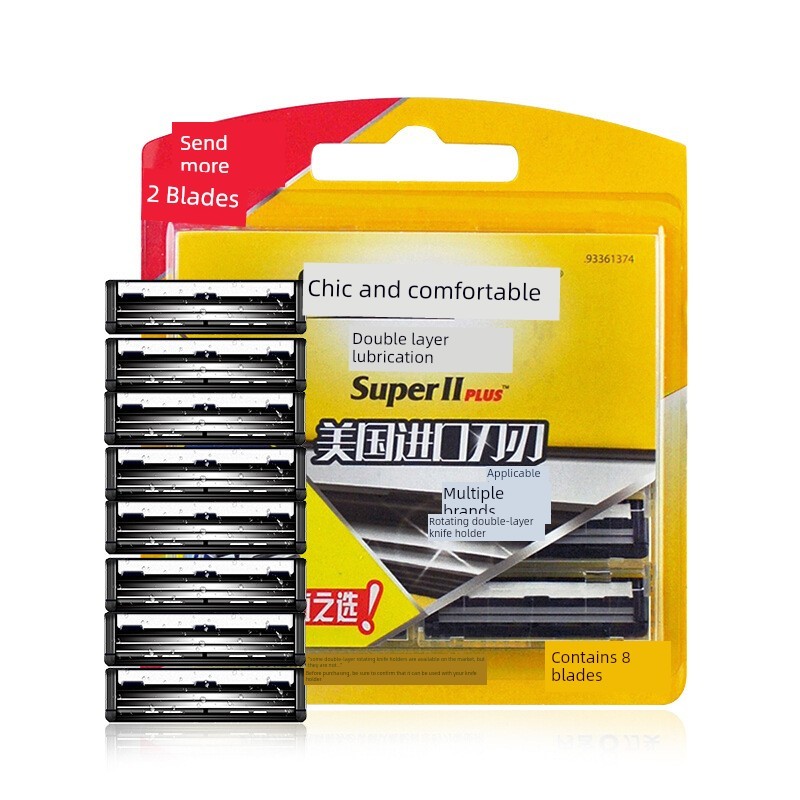 มีดโกนหนวด มีดโกน Schick/สบาย Double-Layer Lubrication 8-Blade Mens Razor Manual Razor Manual Blade 