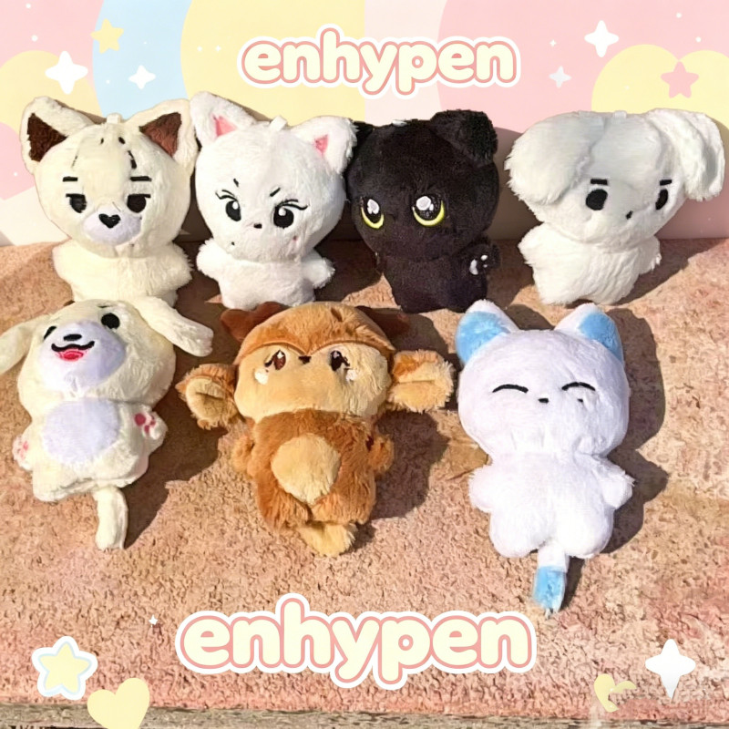 ENHYPEN ชุดตุ๊กตาตุ๊กตาสัตว์สมาชิกทั้งหมด (Heseung, Jay, Jake, Sunghoon, Sunoo, Jungwon, Ni-Ki)