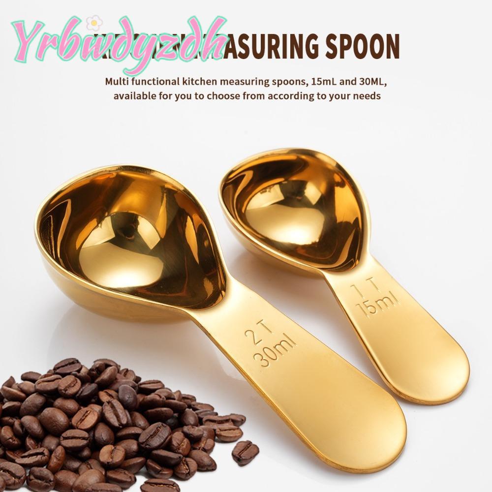 YRBWDYZDH ช้อนตวงเมล็ดกาแฟ,สแตนเลส 15/30ml ที่ตักกาแฟ,ทนทาน 1 Tbsp หรือ 2 Tbsp Ergonomic Tablespoon 