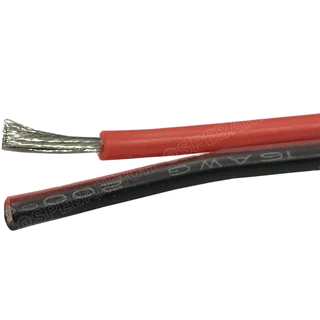 [ 1 เมตร ] RC-RB-16AWG สายไฟซิลโคน คู่ ดำแดง ขนาด 16AWG AWG16 1.31mm² Twins RC Silicone Cable 600V 200°C สายไฟซิลิโคน...