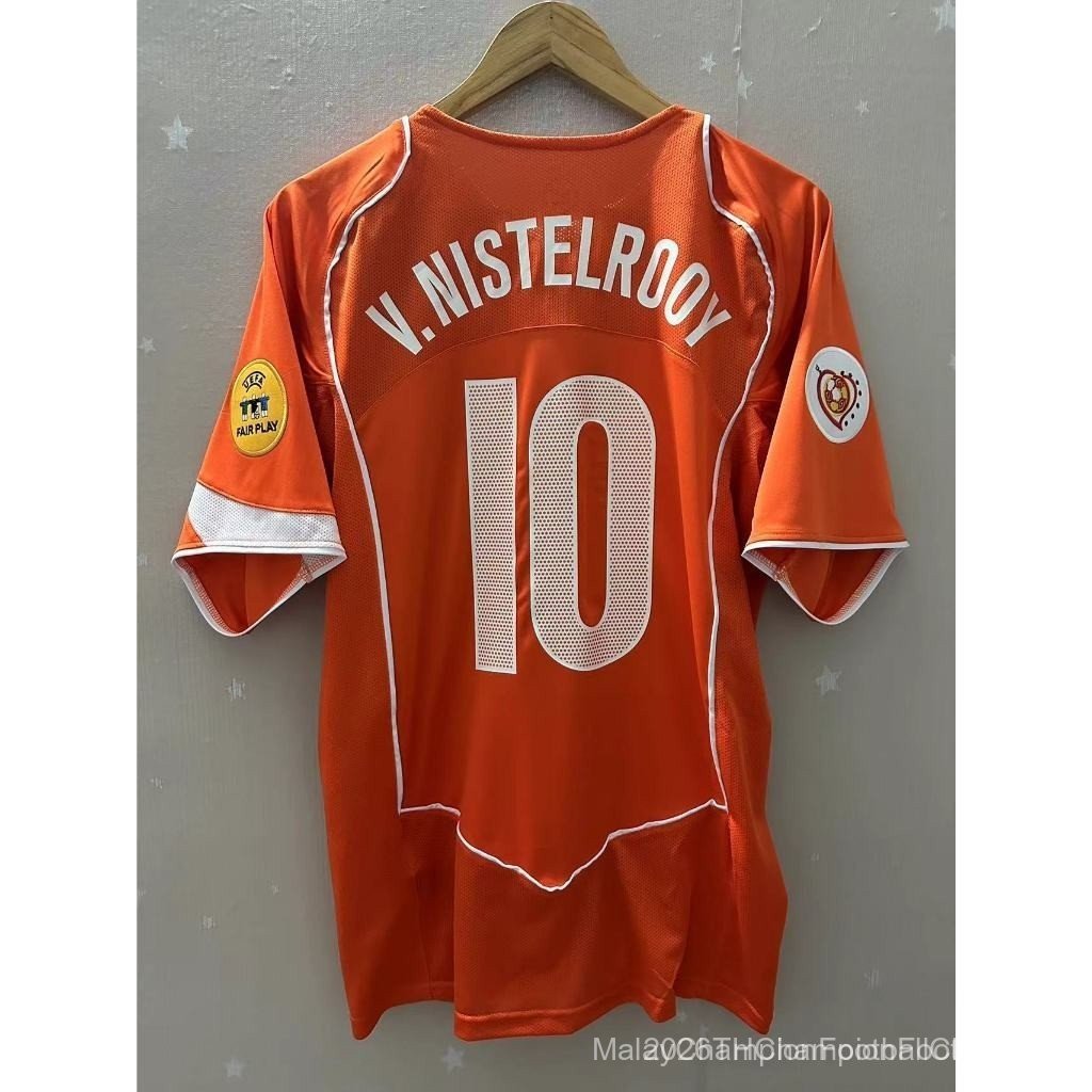 Retro SSS+2004 เนเธอร์แลนด์ Home V.NISTELROOY DAVIDS ROBBEN เสื้อฟุตบอลแบบกําหนดเองย้อนยุคคุณภาพที่เ