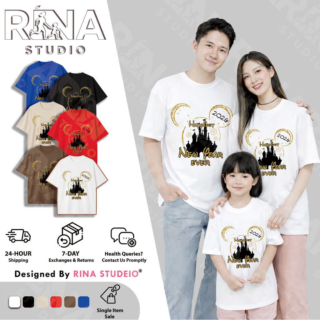 RINA STUDIO Warm Disney Mickey พิมพ์ครอบครัวชุดแม่ลูก