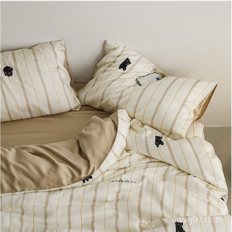 Lanska Ice ชุดสี่ชิ้นรู้สึกผ้าปูที่นอน Essence Summer Product Quilt Cover Feel Summer Breathable Bed