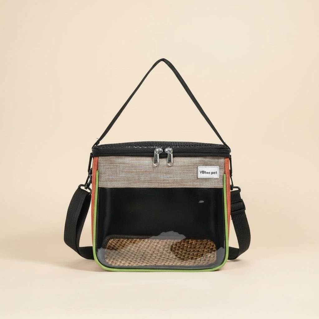 Handsunrestricted Hamster Carrier Bag หน้าต่างโปร่งใส Breathable Pet Carrier Escape Proof สําหรับกลา