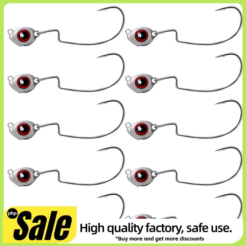 Jig Head Swimbait Hook 10pcs ตกปลาหนอน Lure Eyes Seawater น้ําจืด 5g