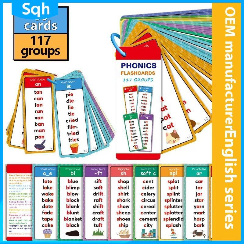 Bri 60 แผ่น Montessori Phonics Word Lists การ์ดคําศัพท์ภาษาอังกฤษ การเรียนรู้ บัตรคําศัพท์ ywr