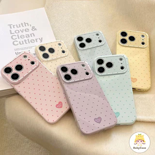 เคสไอโฟน17 สำหรับ IPhone 15 12 16 13 11 14 17 Pro Max 16 7 15 8 14 Plus XR XS X Max AIR SE เคสโทรศัพท์ลายจุดและหัวใจสี่
