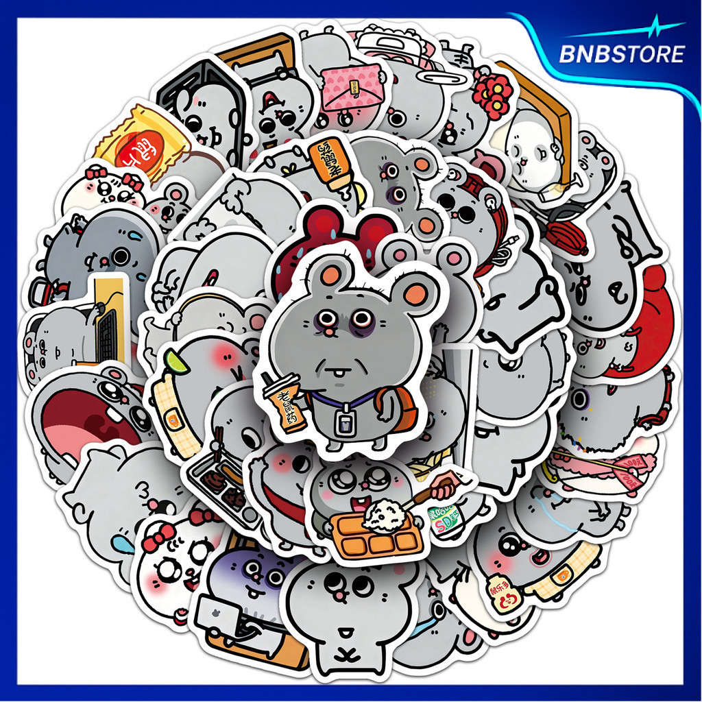 🍀ส่งจากไทย🍀 50แบบ Sticker การ์ตูน หนู น่ารัก อิริยาบท ท่าทาง กิจวัตรประจำวัน Cute Animal Rat cartoon character gesture